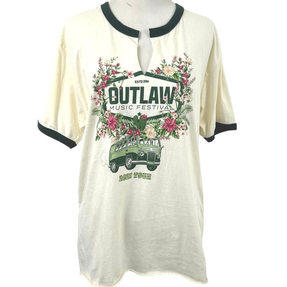 Outlaw Music Festival Tee Ringer Graphic Band Concert Shirt 2023 M